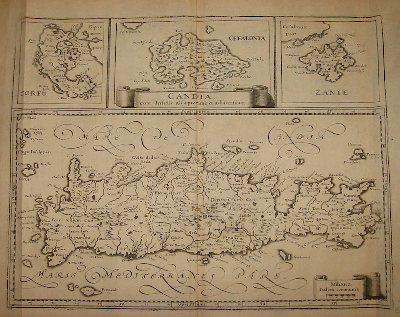 Merian Matthà¤us (1593-1650) Candia cum insulis alijs proxime ei adiacentibus - Corfu - Cefalonia - Zante 1688 Francoforte 